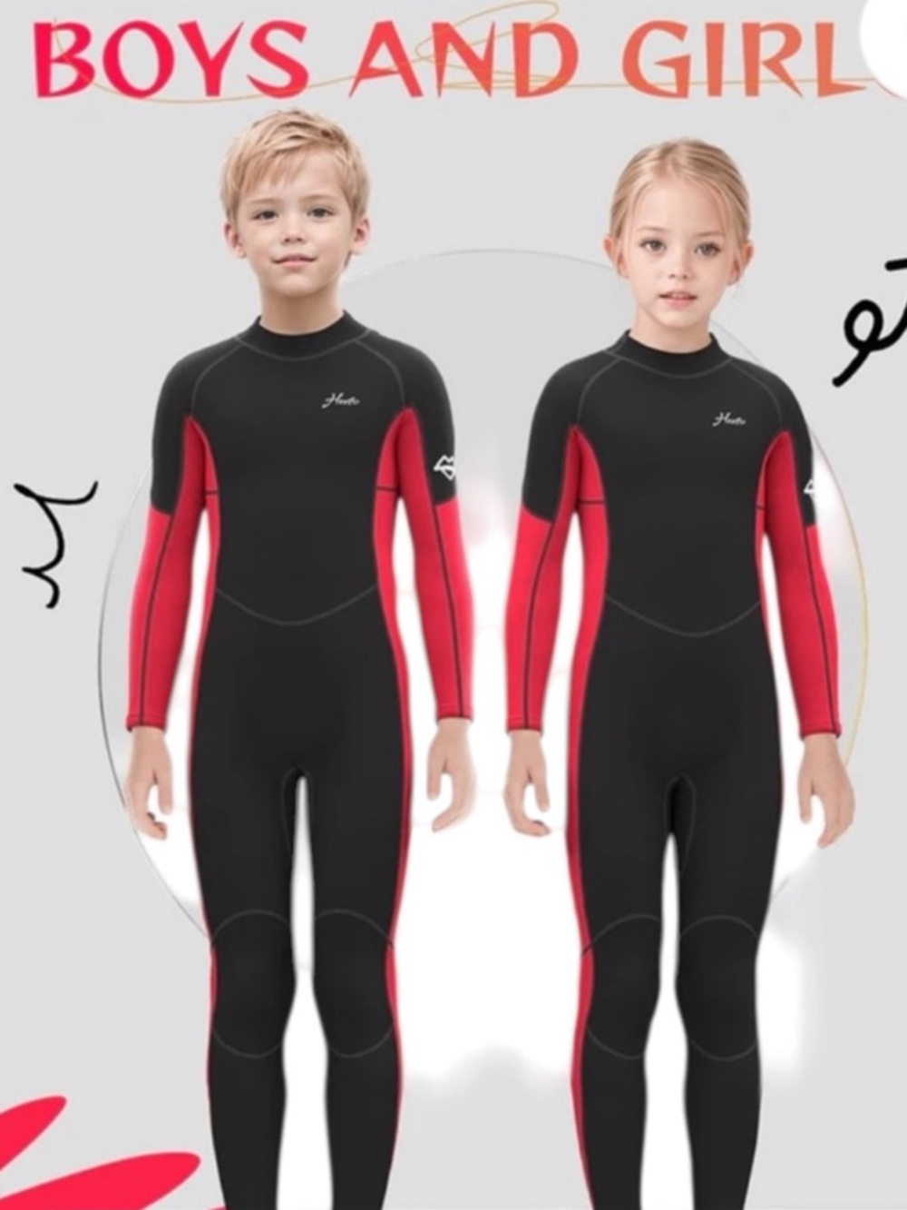 HEVTO Kids Full-Body Rash-guard Wetsuit 3/2mm Neoprene Back Zip NWOT